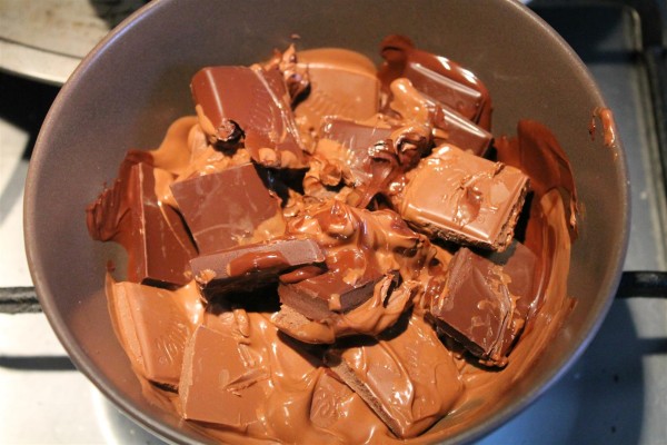 Twix készítése házilag 16 - félig olvadt csoki